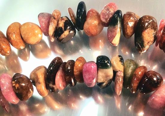 122 Watermelon Tourmaline Small Nugget Beads