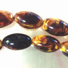 31 Amber Golden Chocolate 2-Tone Oval Beads