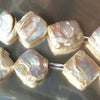 22 Large Lustrous Silver-White Flat Diamond Pearls - 15mm