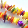 Large Colourful Mother-Of-Pearl Shell Chip Beads - Long 30inch string