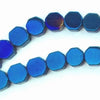 100 Royal Blue Octagonal Hematite Beads