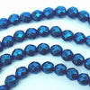 104 Royal Blue Faceted 4mm Hematite Beads