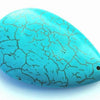 Large Blue Turquoise Matrix Flat Teardrop Bead