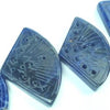 Unusual Carved Sodalite Fan Bead