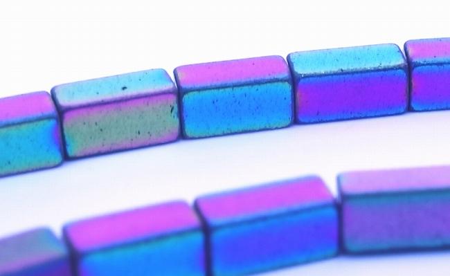 108 Sparkling Deep-Blue Hematite Cube Beads - 4mm x 2mm