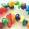 Colourful Rainbow MOP Shell Nugget Beads - Long 30-inch String