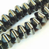 102 Shiny Hematite Diamond Rondelle Beads - Centre Drill