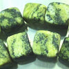 32 Yellow Turquoise Matte Cube Beads - Heavy!