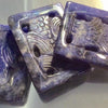 Large Individually Carved Indigo-Blue Sodalite Tablet Bead - Unusual!