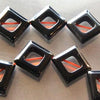 38 Shiny Devil-Black Hematite Frame Square Beads