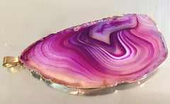 Large Gleaming Plum Sardonyx Agate Pendant
