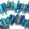 Beautiful Long Ocean Blue Apatite Tooth Beads