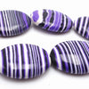 Beautiful Purple Stripe Oval Calsilica Beads