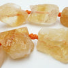 Large Zesty Big Yellow Citrine Matte Knotted Graduated 20mm Nugget Beads