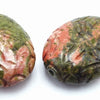 5 Creative Hand Carved Unakite Oval Beads