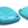 3 Lovely  Blue Howlite Teardrop Beads