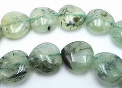 Splendid Green Prehnite Quartz Heart Bead String