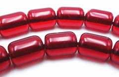 Silky Dark Maroon Amber Barrel Bead String