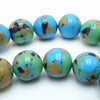 Vivid Summer Blue and Light Green Calsilica Bead String - 6mm, 8mm or 10mm