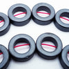 Sleek 12mm Grey Matte Donut Frame Hematite Bead String
