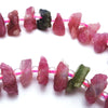 Subtle Matte Pink and Green Tourmaline Rough Cut Chip Nuggets