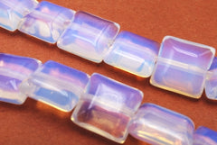 Seductive Small Square Opalite Moonstone Beads