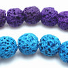 Rich Purple and Blue 6mm Lava Bead String