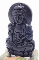 Onyx Quan-Yin Goddess of Mercy Pendant