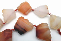 Huge 5 Beautiful Matte Finish Sardonyx Agate Nugget Beads