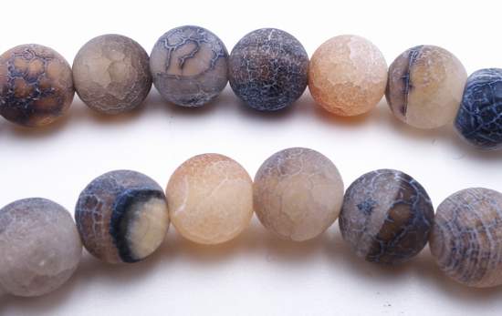 Subtle Matte 6mm White and Grey Agate Beads
