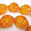 8 Huge Yellow Four-Sided Amber Beads