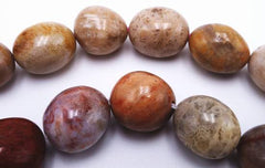 Unusual Large Fossil Coral Nugget Beads