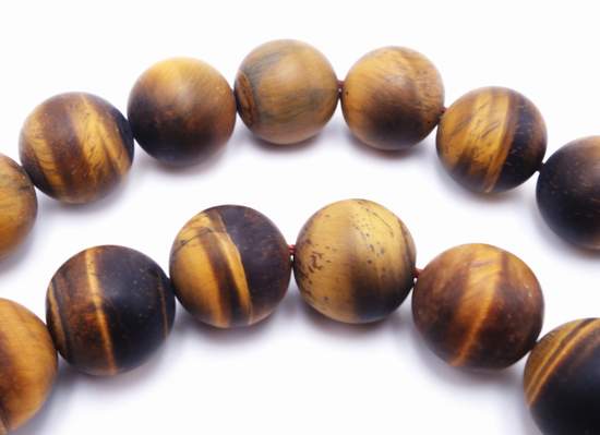 Beautiful Matte 12mm Tiger Eye Bead String