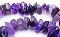 Sleek Natural Dark Purple Amethyst Nuggets Beads