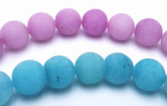 Soft Frosted 8mm Matte Quartz Beads - Maya Blue or Lilac
