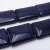 Sleek Starry Bluestone Rectangle Beads