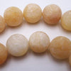 30 Matte Yellow Calcite Butter Scotch Beads -14mm