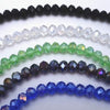 Dazzling Faceted Crystal Rondelle Beads-AB White, AB Royal Blue, AB Mauve, Black and Pale green