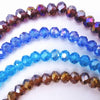 Vibrant Faceted Crystal Rondelle Beads -Light purple, Ocean blue, Aquamarine and Gold yellow