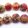 Elegant Dusky Autumn Matte Feldspar Yellow and Red 8mm Jasper Beads