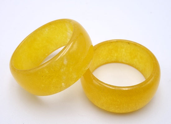 Gorgeous Natural Plain Yellow Agate Ring