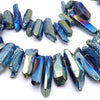27 Magnificent Cobalt Blue Electroplated Crystal Large Icicle Beads