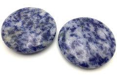 Classic 2 Huge Denim Blue Sodalite Button Beads