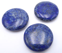 3 Lovely 21mm Natural Blue Lapis Pyrite Button Beads