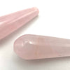 2 Long Natural Pink Rose Quartz Teardrops Beads