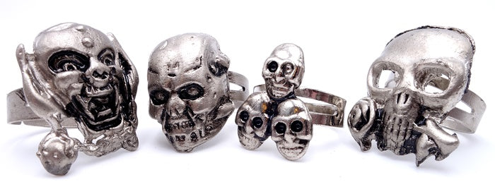 Wicked Gothic Skull Tibetan Silver Children's Ring