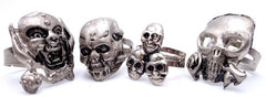 Wicked Gothic Skull Tibetan Silver Children's Ring