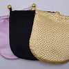 Lovely Oval Draw String Silk Jewellery Pouches - Baby Pink, Black or Gold