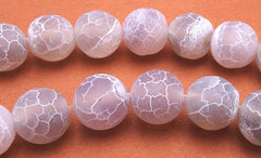 Beautiful 10mm Matte Abalone Grey Fire Agate Beads