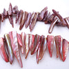 55 Striking Icicle Mother-of-Pearl Bead String - Salmon Pink or Mauve